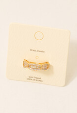 Gold Dipped Studded Open Band Ring