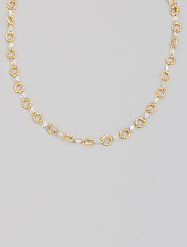 Textured Hoops Chain Necklace