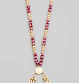 Circle Multi Bead Long Necklace