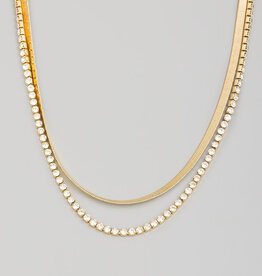 Stud And Snake Chain Necklace