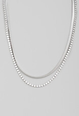 Stud And Snake Chain Necklace