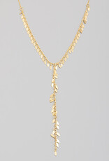 Metallic Oval Charms Lariat Necklace