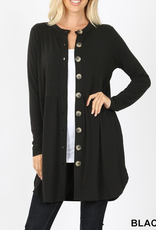 Buttoned Cardigan With Side Pocket