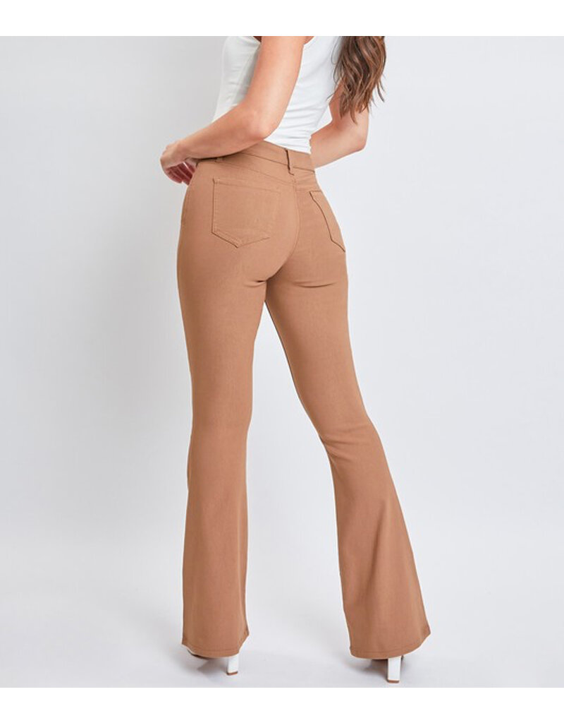 Hyperstretch High Rise Flare - Almond