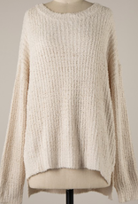 Drop Shoulder Soft Knit Sweater - Cream