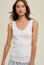 Reversible Ribbed Tank - Off White