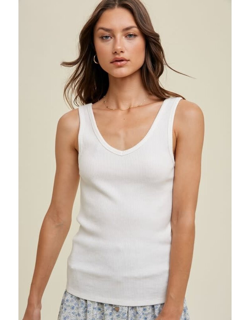 Reversible Ribbed Tank - Off White