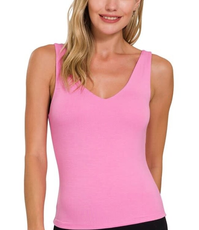 Cotton Modal Double Scoop Neck Tank