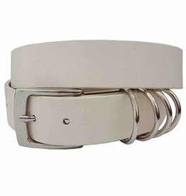 Amber Multi Ring Belt - White