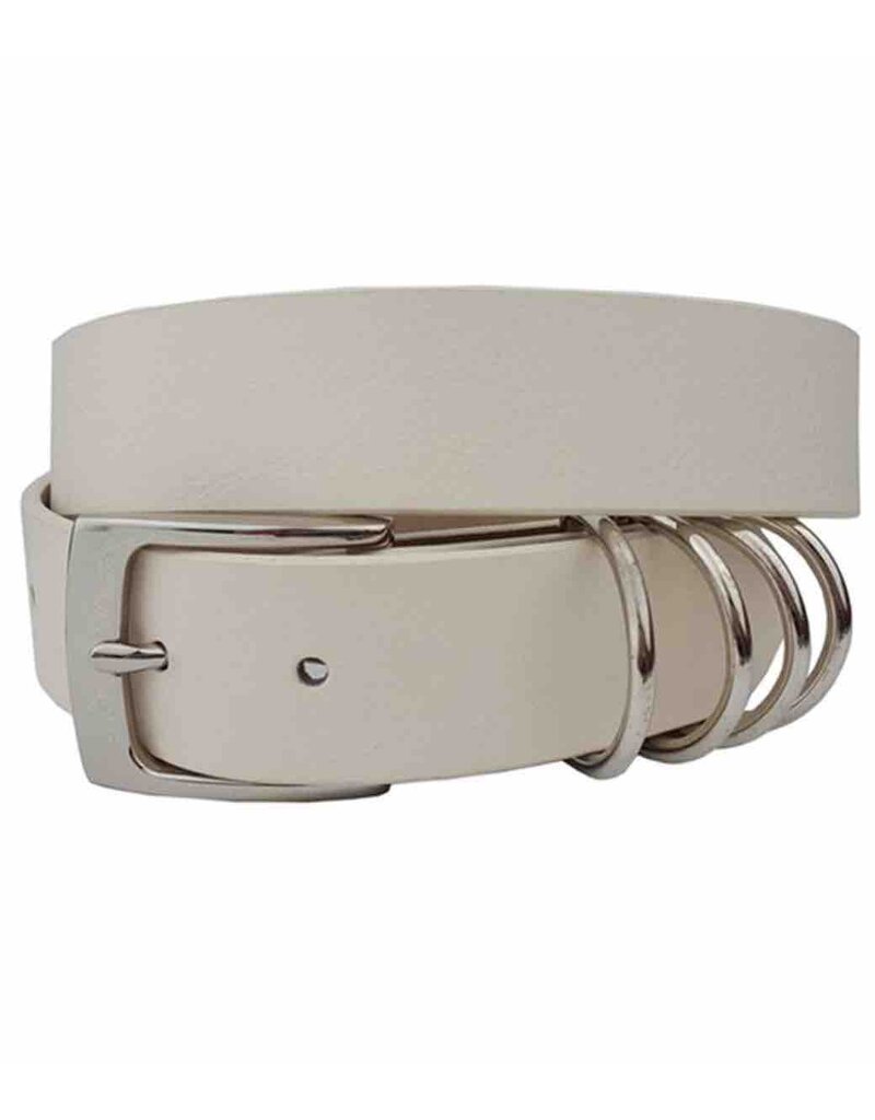 Amber Multi Ring Belt - White