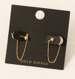 Gold Dipped Dainty Chain Earrings