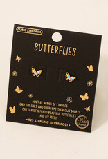 Gold Dipped Mini Studded Butterfly Earrings