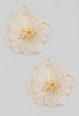 Textured Metallic Flower Dangle Earrings