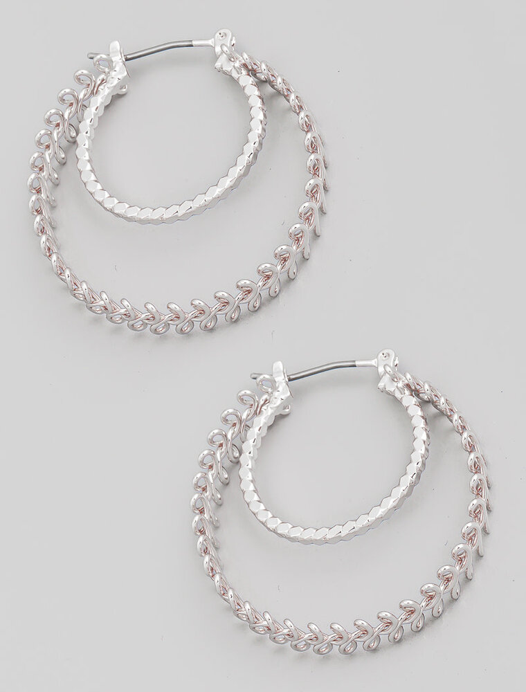 Layered Intricate Wire Hoop Earrings