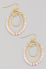 Layered Beaded Tiered Oval Earrings