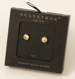 Secret Box Cubic Zirconia Stud Earrings