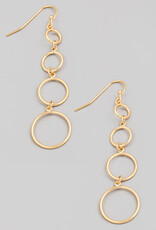 Metallic Wire Hoop Chain Earrings