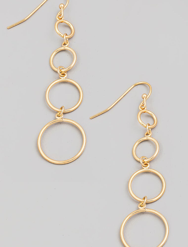 Metallic Wire Hoop Chain Earrings