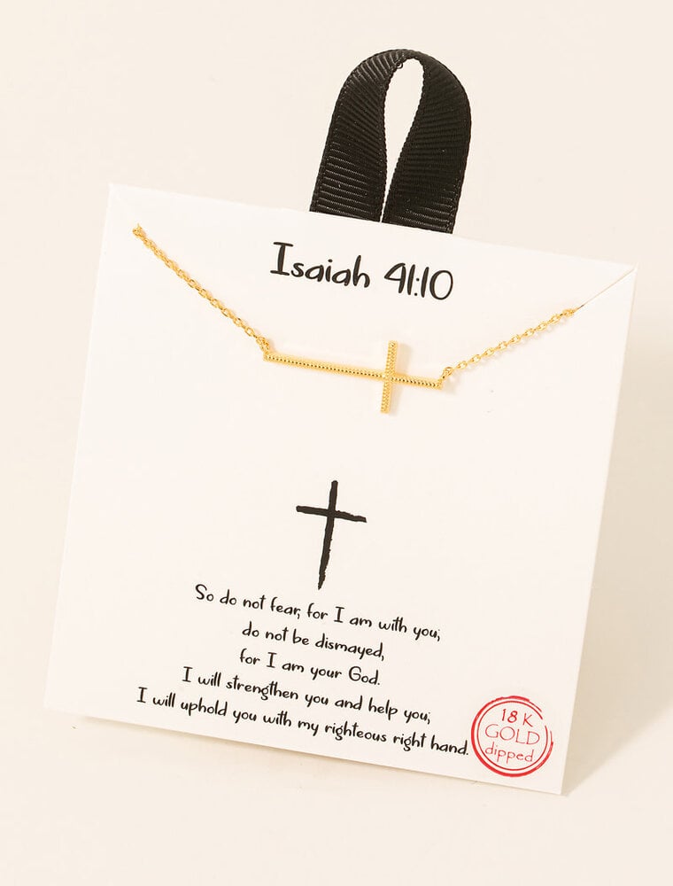 Gold Dipped Textured Cross Necklace