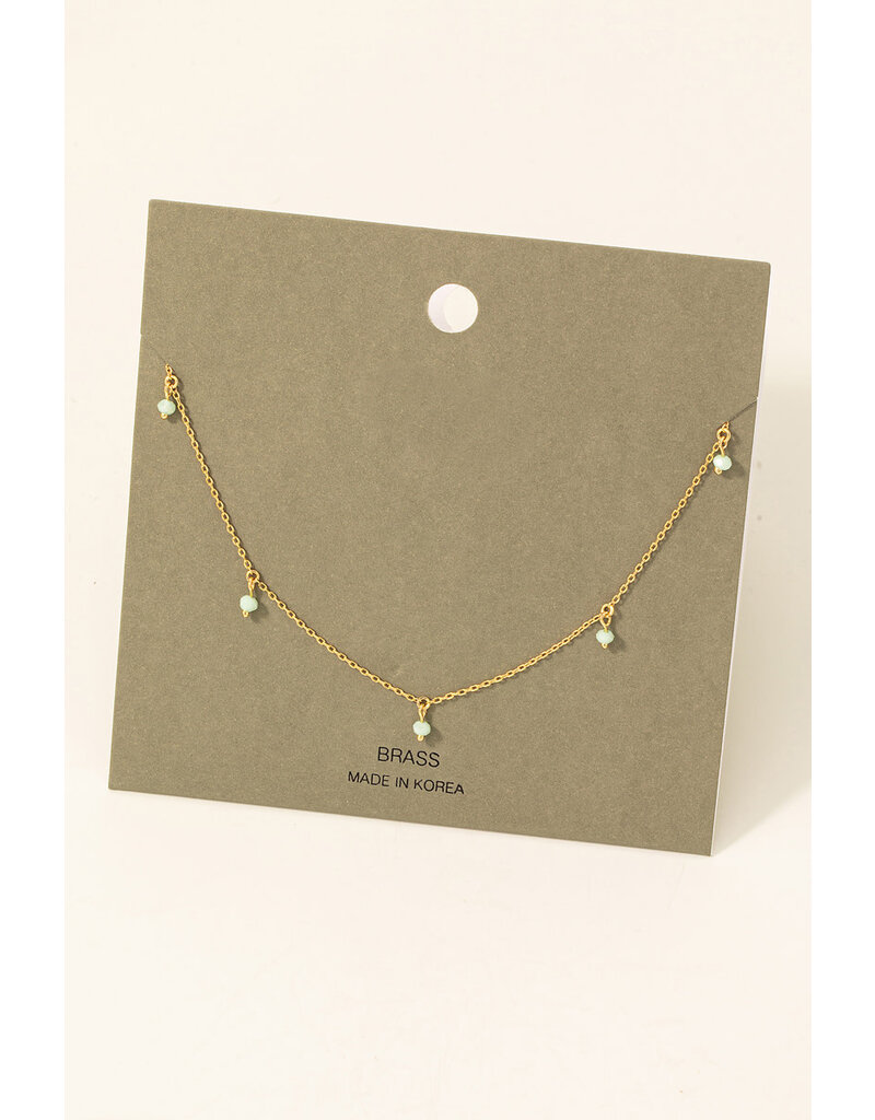 Dainty Bead Station Chain Necklace