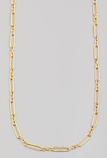 Textured Clip Chain Link Long Necklace