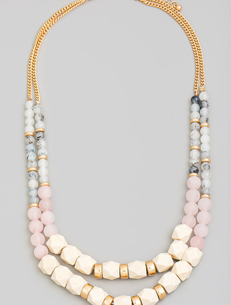 Mixed Wooden Beaded Necklace