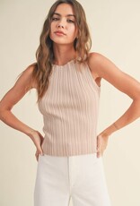 Viscose Ribbed Knitted Top - Fuzzy Peach