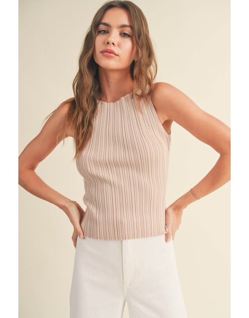 Viscose Ribbed Knitted Top - Fuzzy Peach