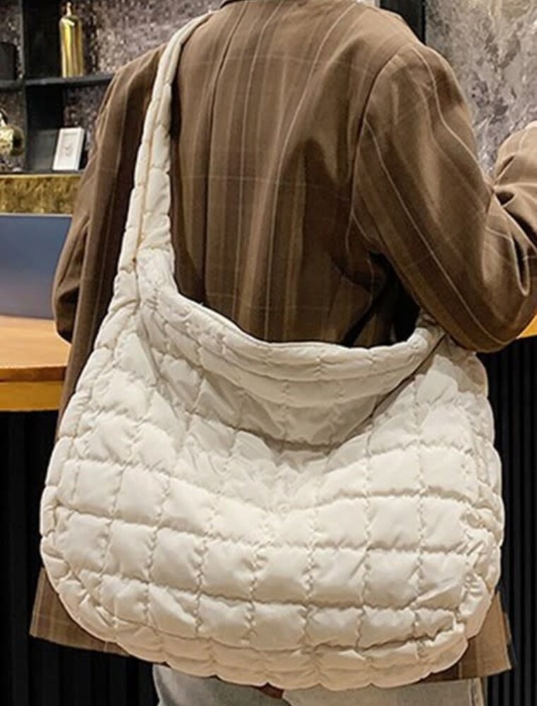 Quilted Zipper Large Shoulder Bag