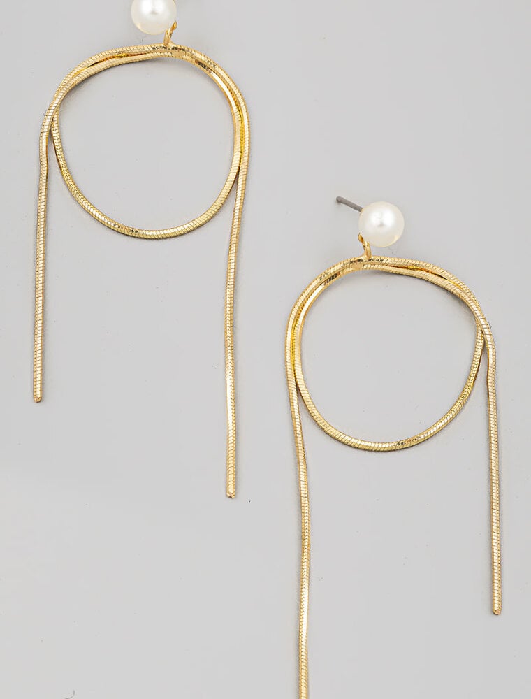 Dainty Chain Loop Dangle Earrings