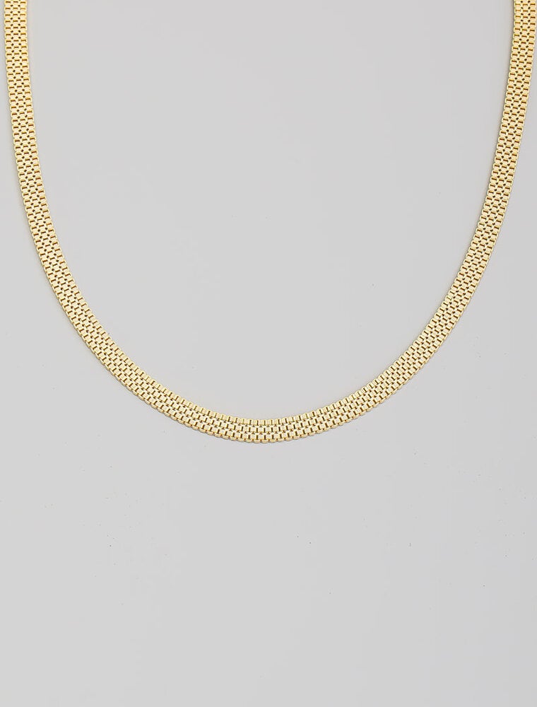 Layered Box Chain Link Necklace