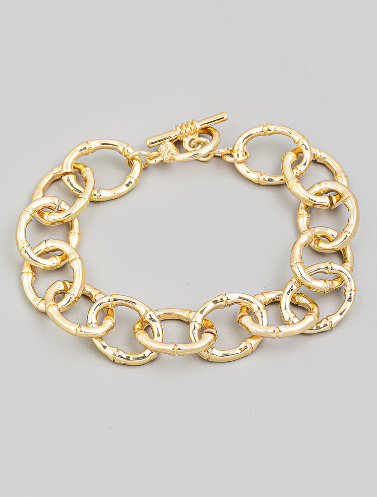 Circle Bamboo Toggle Chain Bracelet