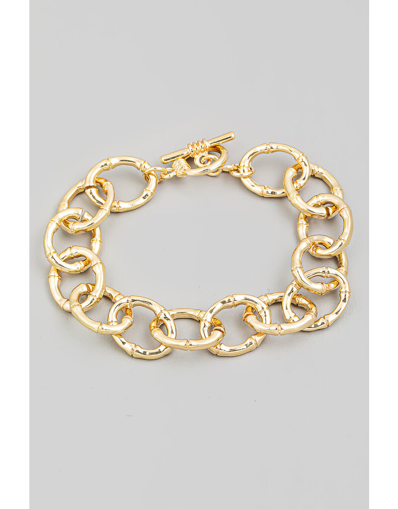 Circle Bamboo Toggle Chain Bracelet