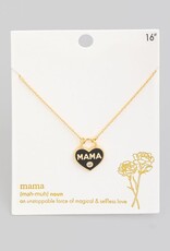 Mama Heart Lock Pendant Necklace