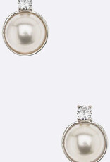 Pearl & Rhinestone Stud Earrings