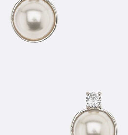 Pearl & Rhinestone Stud Earrings
