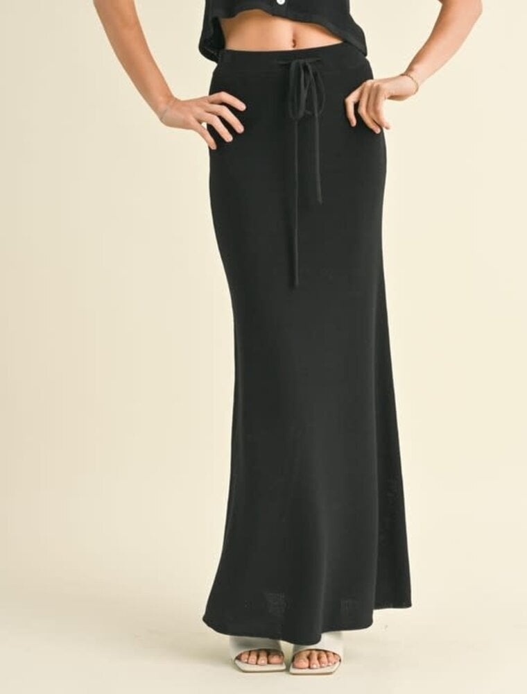 Knitted Maxi Skirt - Black