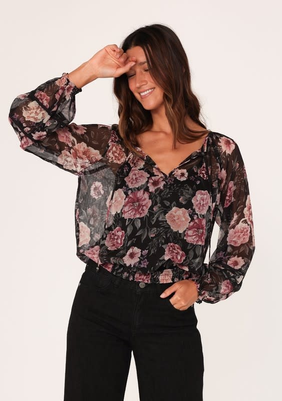 Floral sheer blouse clearance