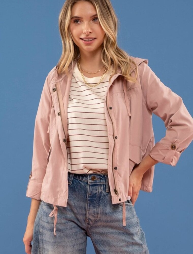 Hadley Zip Jacket - Dusty Pink