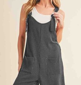 Robin Knotted Strap Romper - Gray