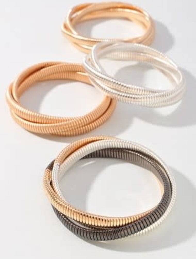 3 Set Metal Stretch Bracelet