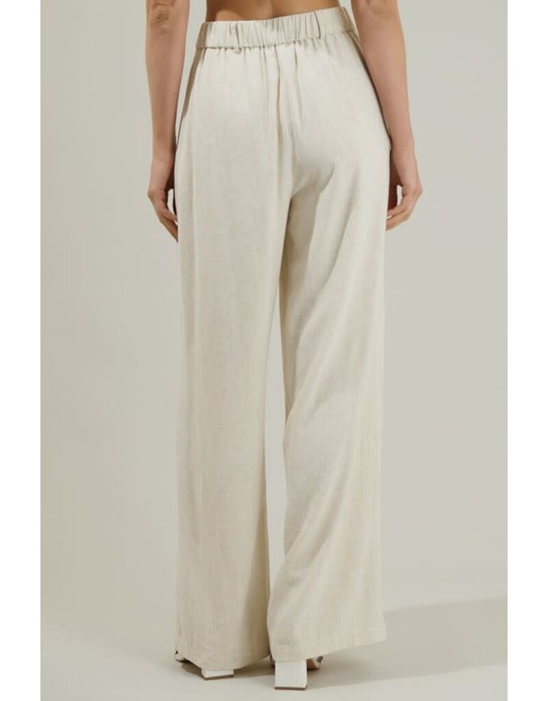 Presley Chelsea Belted Wide Leg Trousers - Natural
