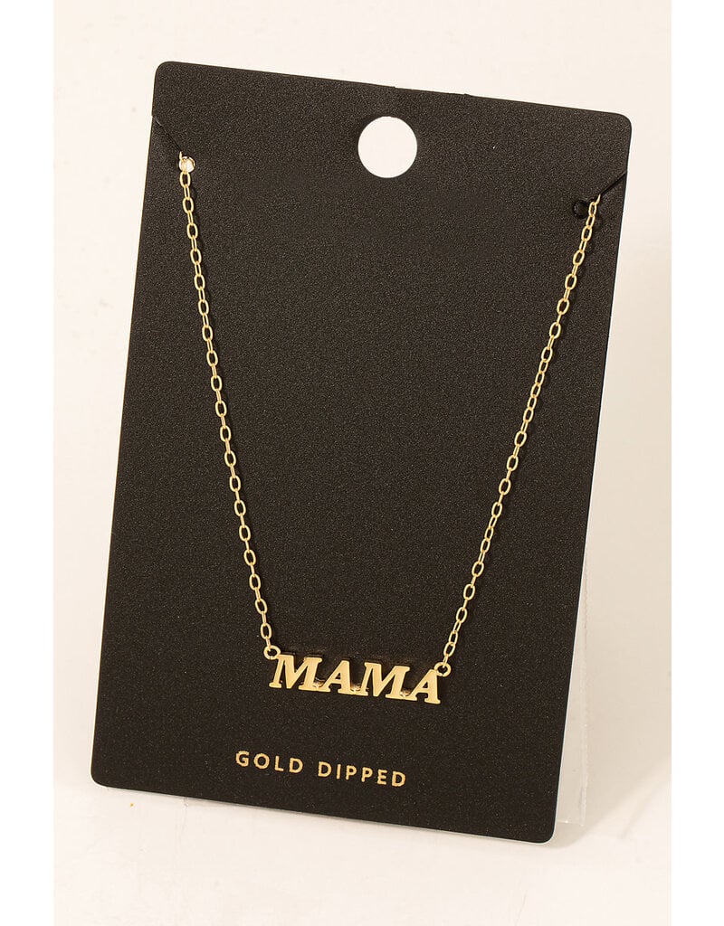 Gold Dipped Mama Pendant Necklace