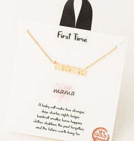 Gold Dipped Mama Print Necklace