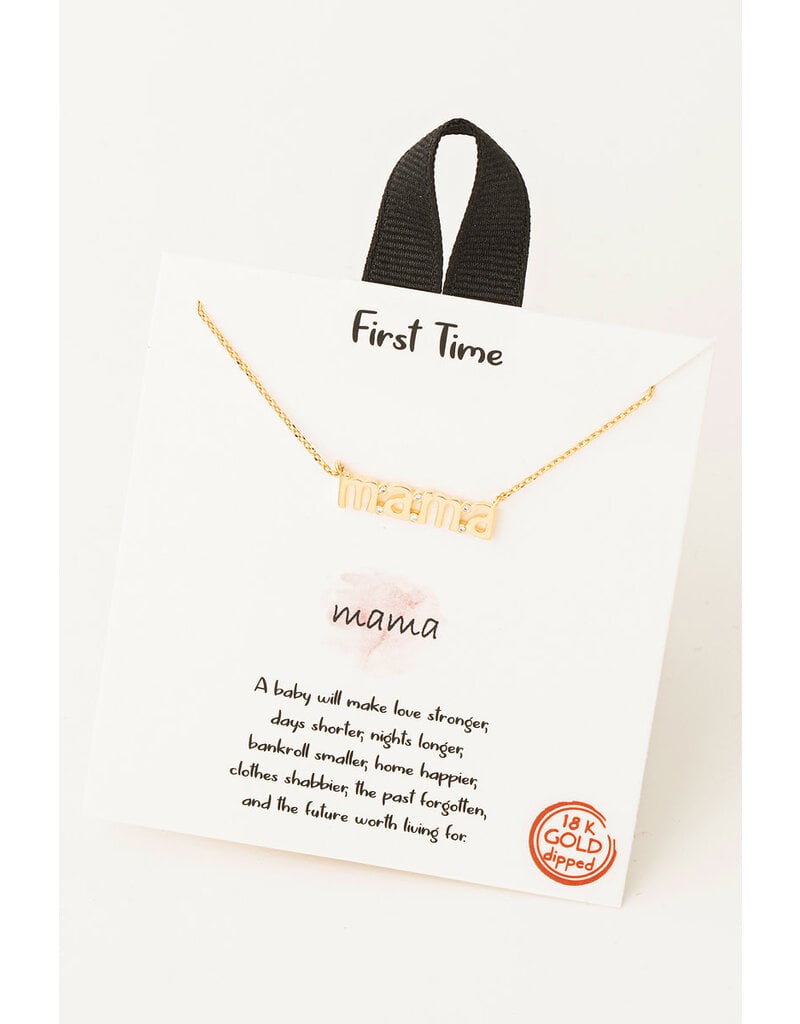 Gold Dipped Mama Print Necklace
