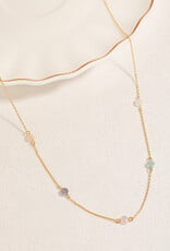 Faceted Rhinestone Station Chain Necklace