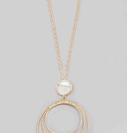 Pearl Shell Hoop Layered Necklace