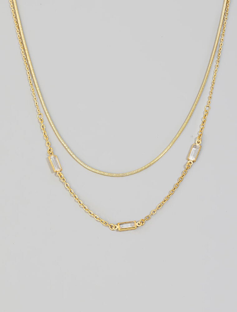 Two Row Layered Chain Necklace