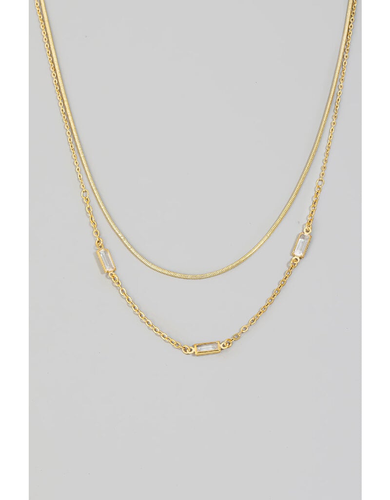 Two Row Layered Chain Necklace