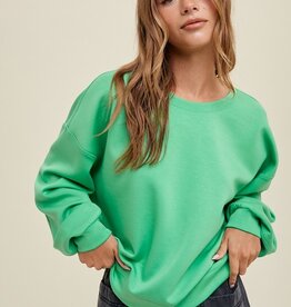 Scuba Relaxed Crop Sweatshirt - Key Lime
